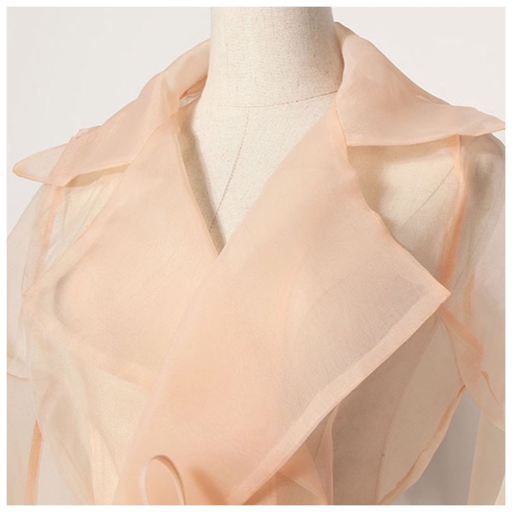 ❤️ Sheer Peach Organza Wrap Top - Picture 4 of 7